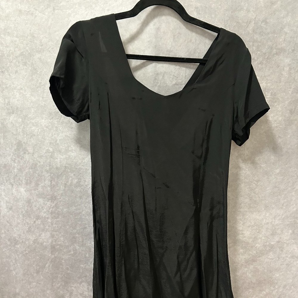 Black Mini Dress with Cap Sleeves and Open Back